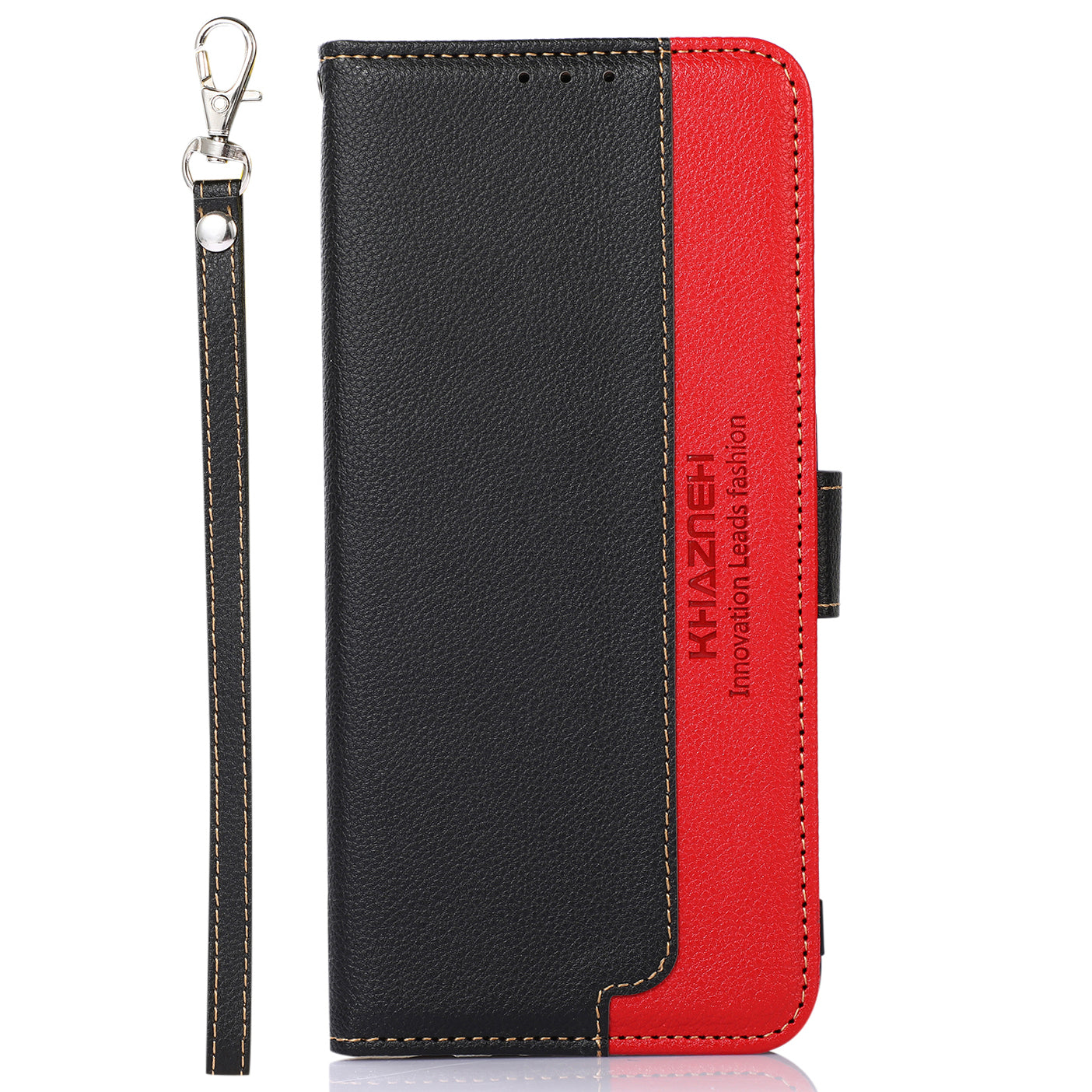 KHAZNEH RFID Blocking Anti-theft Swiping Litchi Texture Protective Leather Case Cover with Stand Wallet for Motorola Moto E20/E40