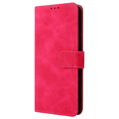 PU Leather Wallet Phone Case Skin-touch Feeling Flip Stand Protective Cover with Strap for Motorola Moto E20