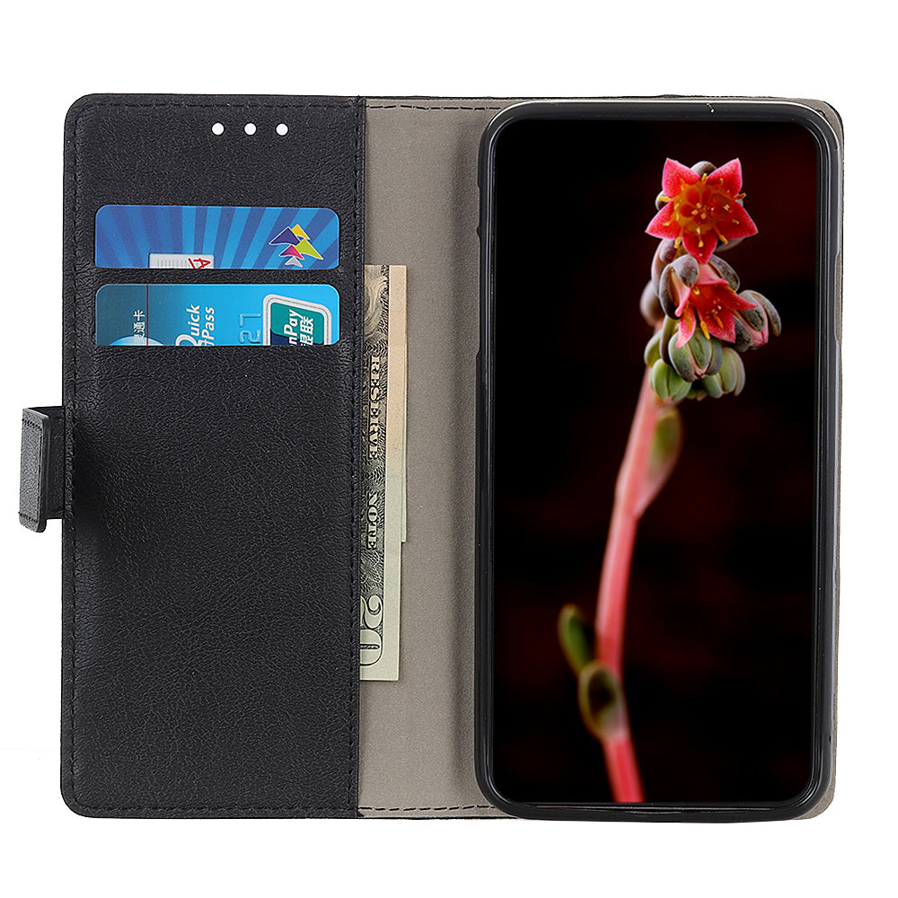 KHAZNEH PU Leather Wallet Stand Magnetic Closure Shockproof Flip Cover for Motorola Moto E20 / E30 / E40