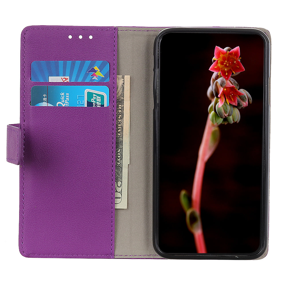 KHAZNEH PU Leather Wallet Stand Magnetic Closure Shockproof Flip Cover for Motorola Moto E20 / E30 / E40