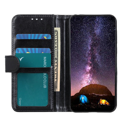 Stand Feature Crazy Horse Texture PU Leather TPU Inner Shell Flip Folio Wallet Phone Cover for Motorola Moto E20 / E30 / E40