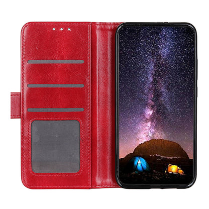 Stand Feature Crazy Horse Texture PU Leather TPU Inner Shell Flip Folio Wallet Phone Cover for Motorola Moto E20 / E30 / E40