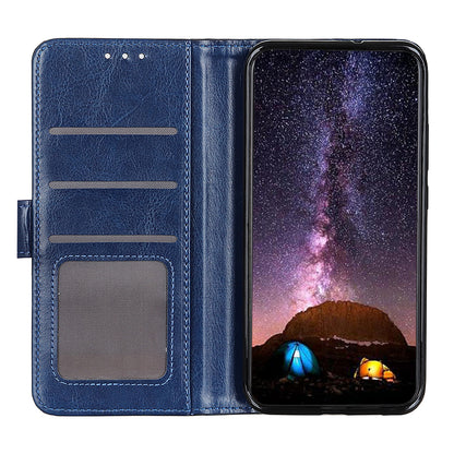 Stand Feature Crazy Horse Texture PU Leather TPU Inner Shell Flip Folio Wallet Phone Cover for Motorola Moto E20 / E30 / E40