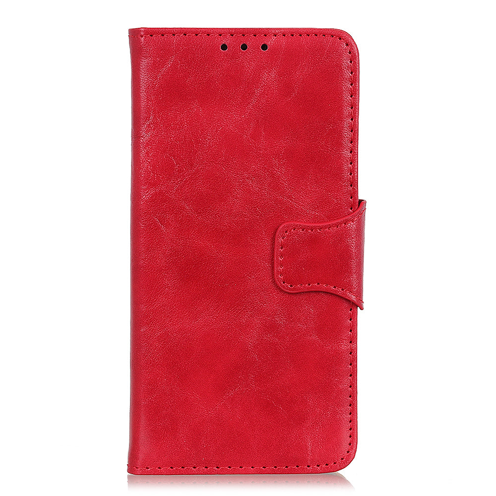 Retro Crazy Horse Texture Split Leather Cover Stand Shell with Wallet Function for Motorola Moto E20/E30/E40