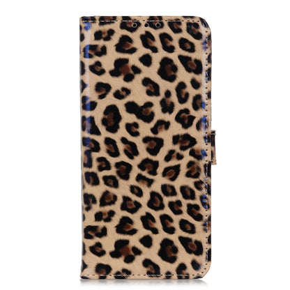 Leopard Pattern Stand Magnetic Closure PU Leather Wallet Flip Full-Body Protective Cover for Motorola Moto E20 / E30 / E40