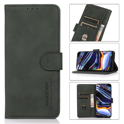 KHAZNEH Smooth Textured PU Leather Flip Folio Wallet Stand Protective Case for Motorola Moto E20 / E30 / E40