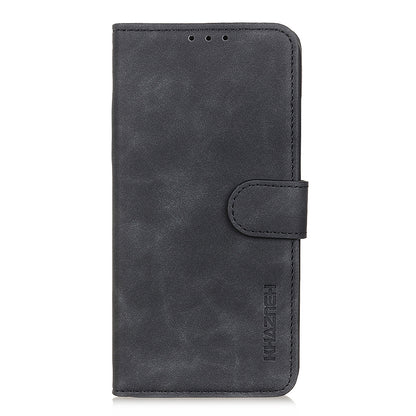 KHAZNEH Hands-Free Stand Vintage PU Leather Wallet Magnetic Closure Shockproof Flip Folio Case for Motorola Moto E20 / E30 / E40