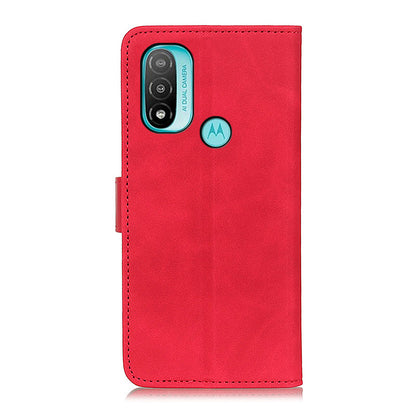 KHAZNEH Hands-Free Stand Vintage PU Leather Wallet Magnetic Closure Shockproof Flip Folio Case for Motorola Moto E20 / E30 / E40