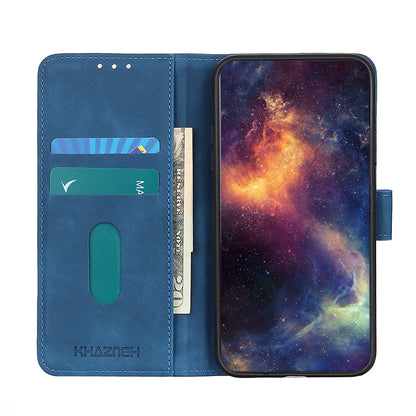 KHAZNEH Hands-Free Stand Vintage PU Leather Wallet Magnetic Closure Shockproof Flip Folio Case for Motorola Moto E20 / E30 / E40