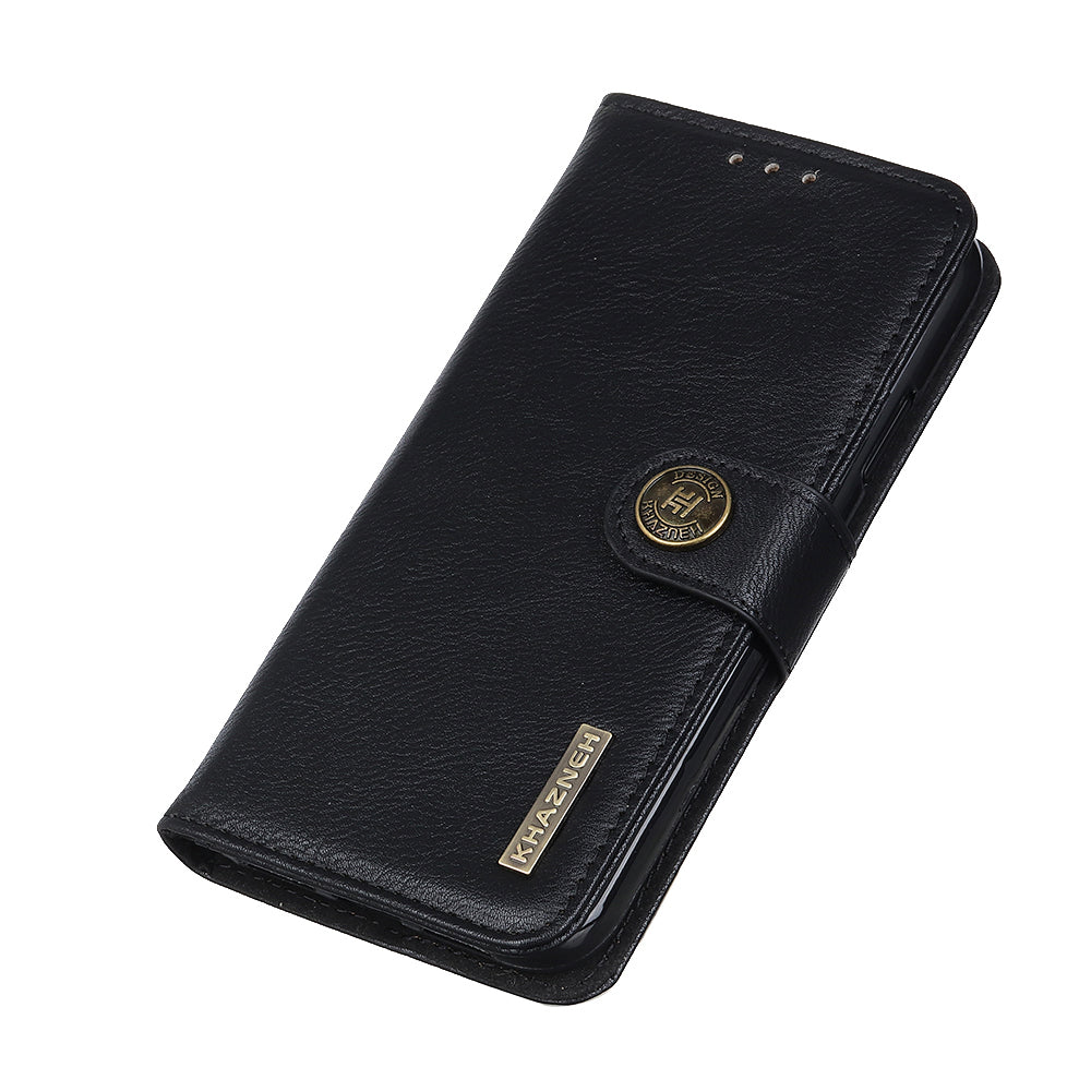 KHAZNEH Magnetic Closure PU Leather Wallet Folding Stand Flip Protective Cover for Motorola Moto E20 / E30 / E40