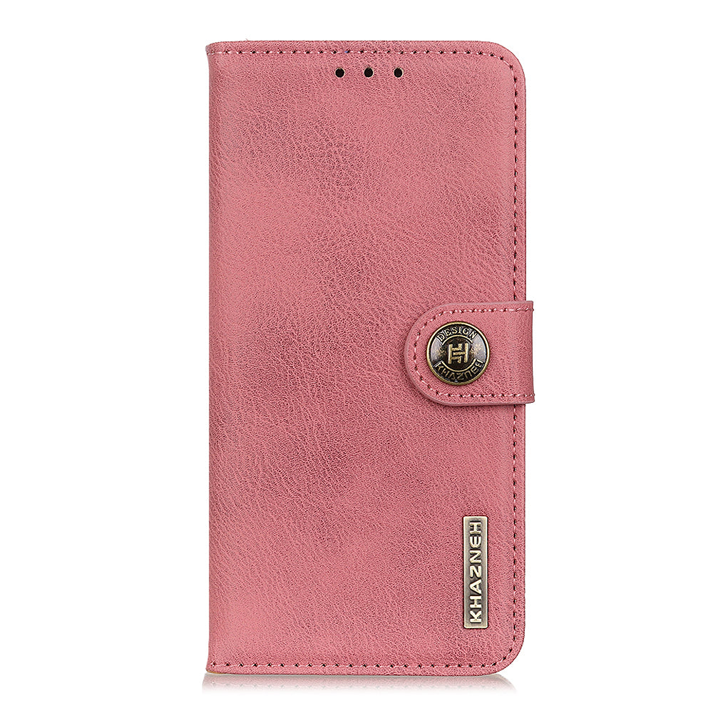 KHAZNEH Magnetic Closure PU Leather Wallet Folding Stand Flip Protective Cover for Motorola Moto E20 / E30 / E40