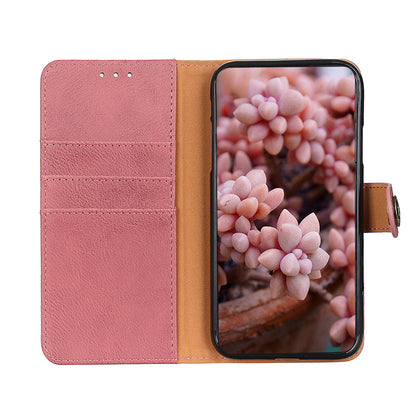 KHAZNEH Magnetic Closure PU Leather Wallet Folding Stand Flip Protective Cover for Motorola Moto E20 / E30 / E40