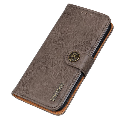 KHAZNEH Magnetic Closure PU Leather Wallet Folding Stand Flip Protective Cover for Motorola Moto E20 / E30 / E40