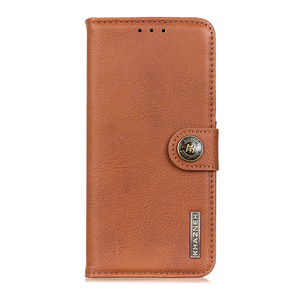 KHAZNEH Magnetic Closure PU Leather Wallet Folding Stand Flip Protective Cover for Motorola Moto E20 / E30 / E40