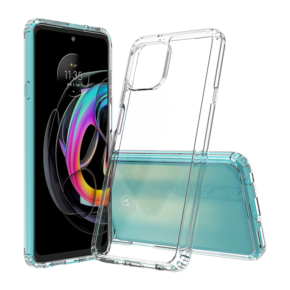 Anti-scratch Drop-protection Acrylic + TPU Transparent Phone Back Case Cover for Motorola Edge 20 Lite