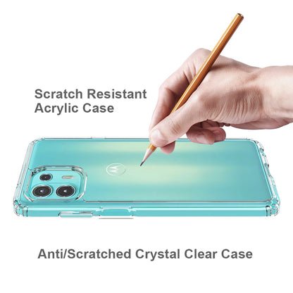 Anti-scratch Drop-protection Acrylic + TPU Transparent Phone Back Case Cover for Motorola Edge 20 Lite