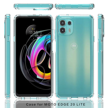 Anti-scratch Drop-protection Acrylic + TPU Transparent Phone Back Case Cover for Motorola Edge 20 Lite