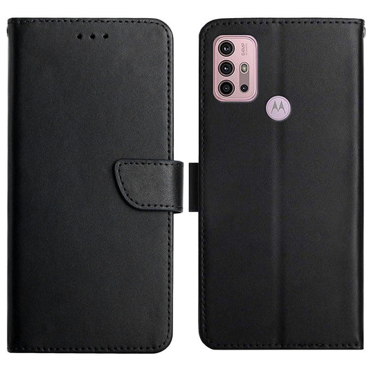 Magnetic Closure Flap Genuine Leather Nappa Texture Multifunction Wallet Stand Full Body Protective Phone Case for Motorola Moto G30/G20/G10