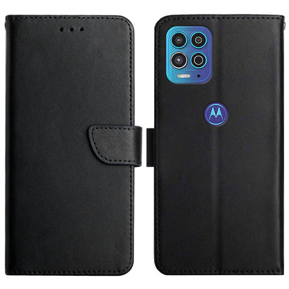 For Motorola Edge S / Moto G100 Phone Covering Shell Soft TPU+Genuine Leather Nappa Texture Multifunction Wallet Stand Full Body Protective Phone Case