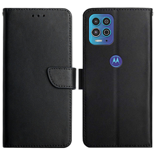 For Motorola Edge S / Moto G100 Phone Covering Shell Soft TPU+Genuine Leather Nappa Texture Multifunction Wallet Stand Full Body Protective Phone Case