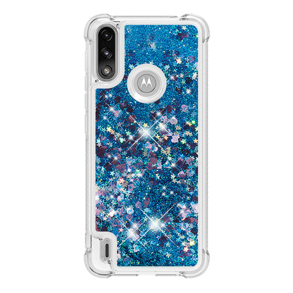 Reinforced Corner Quicksand Liquid Moving Glitter TPU Phone Case Cover for Motorola Moto E7 Power