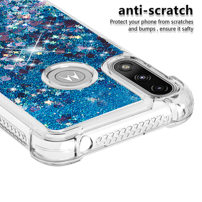 Reinforced Corner Quicksand Liquid Moving Glitter TPU Phone Case Cover for Motorola Moto E7 Power