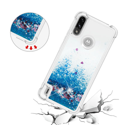 Reinforced Corner Quicksand Liquid Moving Glitter TPU Phone Case Cover for Motorola Moto E7 Power