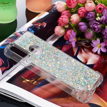 Reinforced Corner Quicksand Liquid Moving Glitter TPU Phone Case Cover for Motorola Moto E7 Power