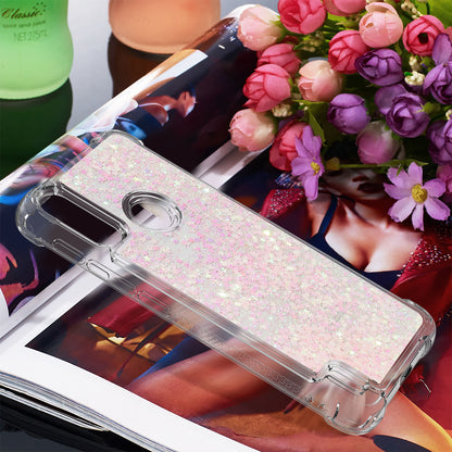 Reinforced Corner Quicksand Liquid Moving Glitter TPU Phone Case Cover for Motorola Moto E7 Power