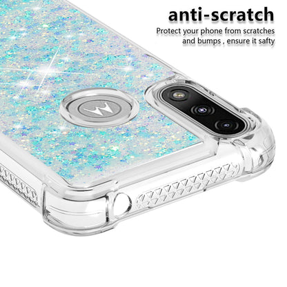 Reinforced Corner Quicksand Liquid Moving Glitter TPU Phone Case Cover for Motorola Moto E7 Power