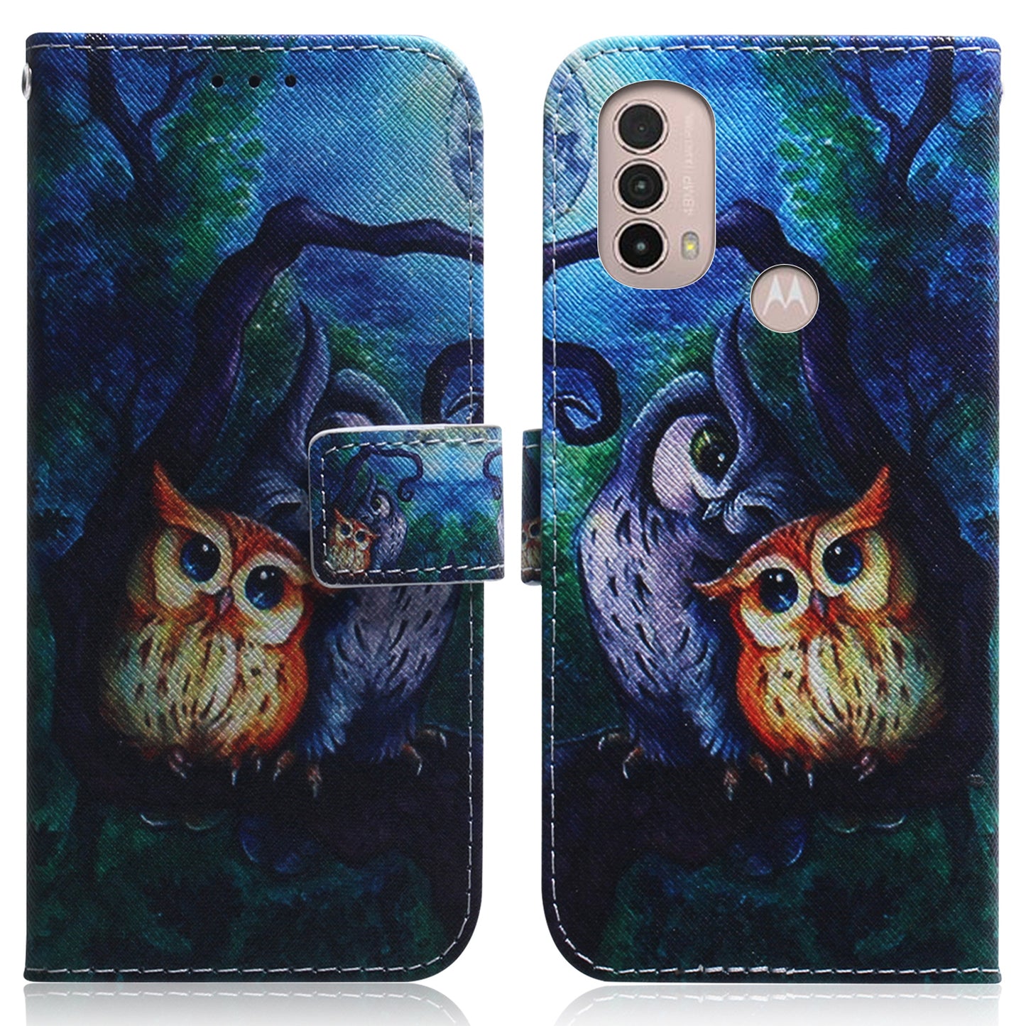 Pattern Printing Magnetic Closure PU Leather Case Stand Wallet Soft TPU Inner Phone Cover for Motorola Moto E20 / E30 / E40