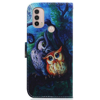 Pattern Printing Magnetic Closure PU Leather Case Stand Wallet Soft TPU Inner Phone Cover for Motorola Moto E20 / E30 / E40