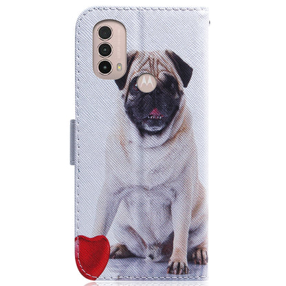 Pattern Printing Magnetic Closure PU Leather Case Stand Wallet Soft TPU Inner Phone Cover for Motorola Moto E20 / E30 / E40