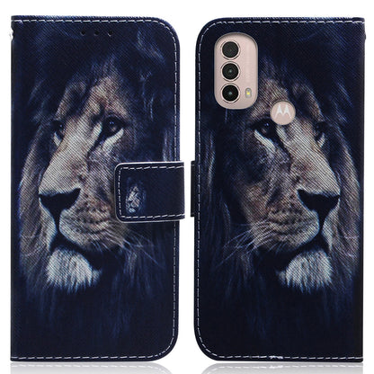 Pattern Printing Magnetic Closure PU Leather Case Stand Wallet Soft TPU Inner Phone Cover for Motorola Moto E20 / E30 / E40