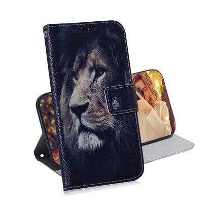 Pattern Printing Magnetic Closure PU Leather Case Stand Wallet Soft TPU Inner Phone Cover for Motorola Moto E20 / E30 / E40