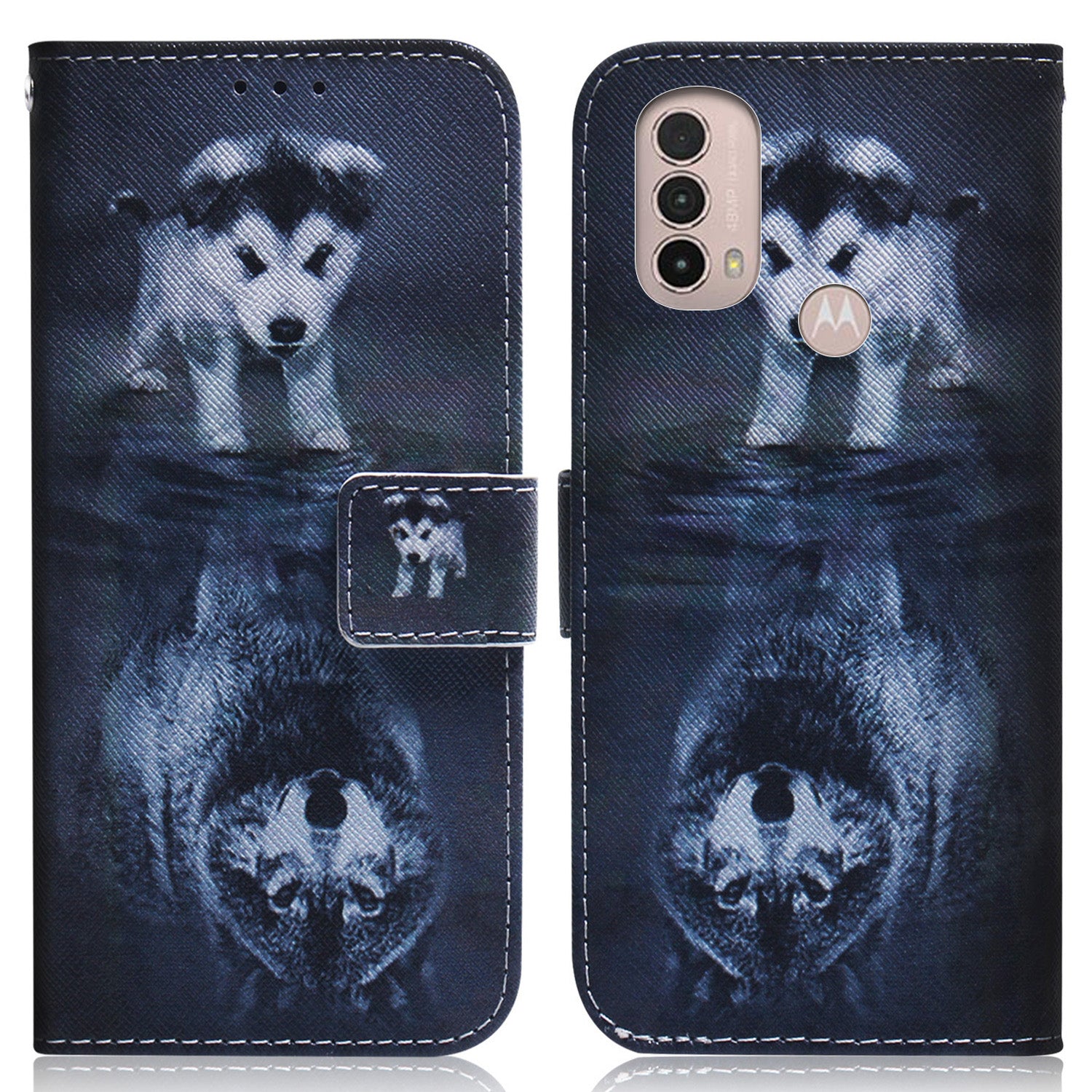 Pattern Printing Magnetic Closure PU Leather Case Stand Wallet Soft TPU Inner Phone Cover for Motorola Moto E20 / E30 / E40