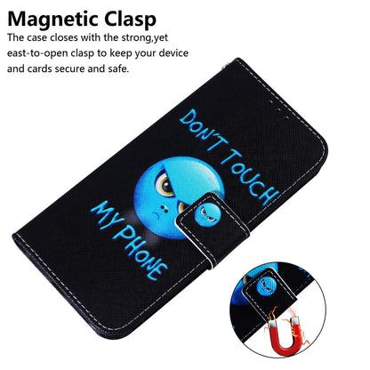 Pattern Printing Magnetic Closure PU Leather Case Stand Wallet Soft TPU Inner Phone Cover for Motorola Moto E20 / E30 / E40