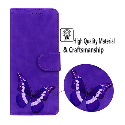 Adjustable Stand Butterfly Printing Skin-touch Leather Wallet Case Phone Cover for Motorola Moto E40/E30/E20