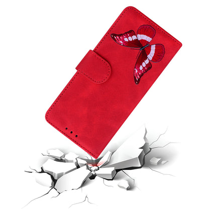 Adjustable Stand Butterfly Printing Skin-touch Leather Wallet Case Phone Cover for Motorola Moto E40/E30/E20