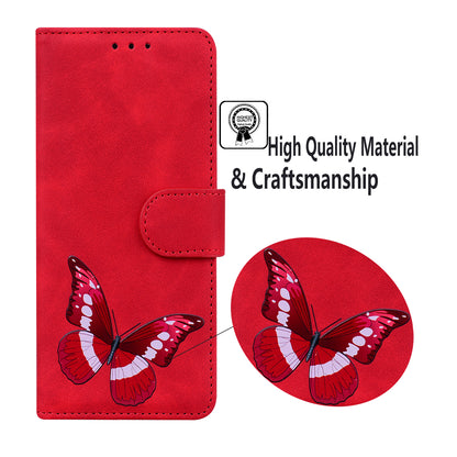 Adjustable Stand Butterfly Printing Skin-touch Leather Wallet Case Phone Cover for Motorola Moto E40/E30/E20