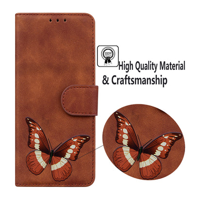 Adjustable Stand Butterfly Printing Skin-touch Leather Wallet Case Phone Cover for Motorola Moto E40/E30/E20