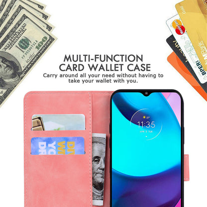 Adjustable Stand Butterfly Printing Skin-touch Leather Wallet Case Phone Cover for Motorola Moto E40/E30/E20