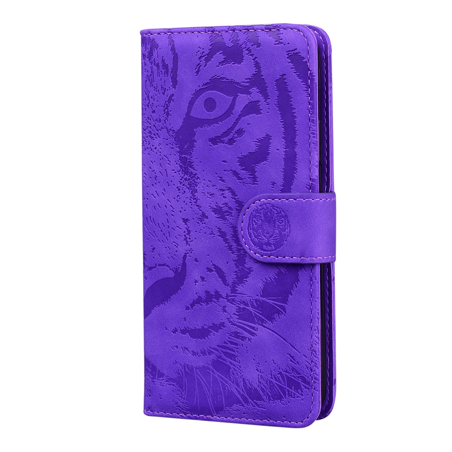 Tiger Imprinted PU Leather Mobile Phone Protective Case Cover with Wallet Stand for Motorola Moto E20/E30/E40