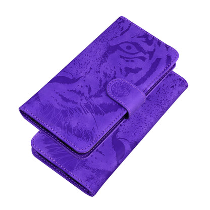 Tiger Imprinted PU Leather Mobile Phone Protective Case Cover with Wallet Stand for Motorola Moto E20/E30/E40