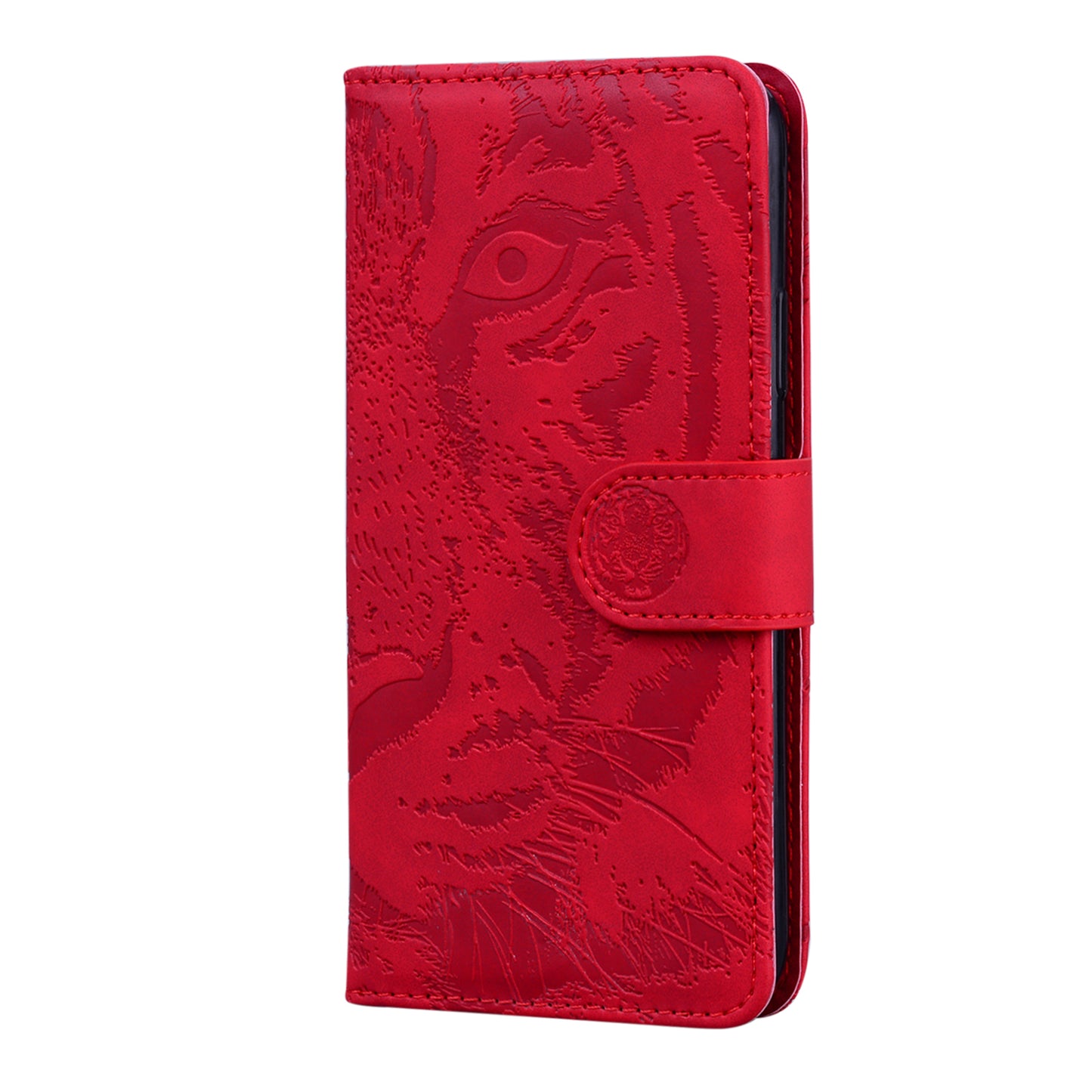 Tiger Imprinted PU Leather Mobile Phone Protective Case Cover with Wallet Stand for Motorola Moto E20/E30/E40