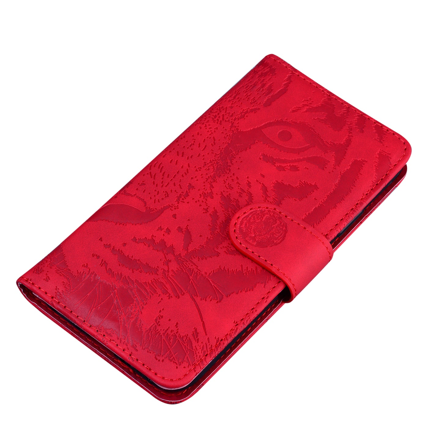 Tiger Imprinted PU Leather Mobile Phone Protective Case Cover with Wallet Stand for Motorola Moto E20/E30/E40