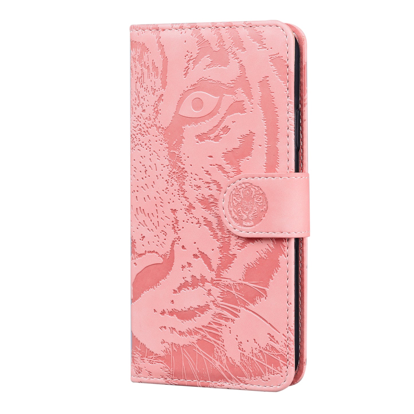 Tiger Imprinted PU Leather Mobile Phone Protective Case Cover with Wallet Stand for Motorola Moto E20/E30/E40