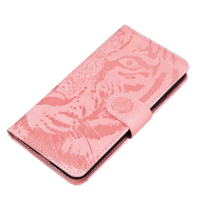 Tiger Imprinted PU Leather Mobile Phone Protective Case Cover with Wallet Stand for Motorola Moto E20/E30/E40