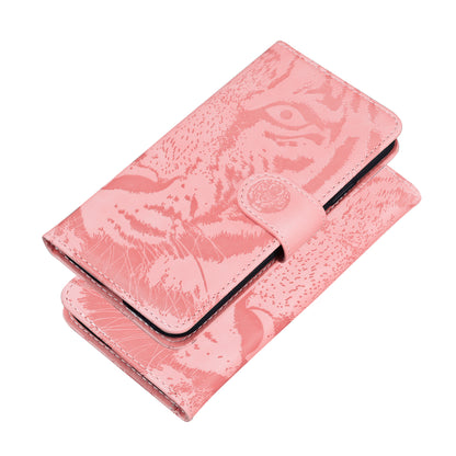 Tiger Imprinted PU Leather Mobile Phone Protective Case Cover with Wallet Stand for Motorola Moto E20/E30/E40