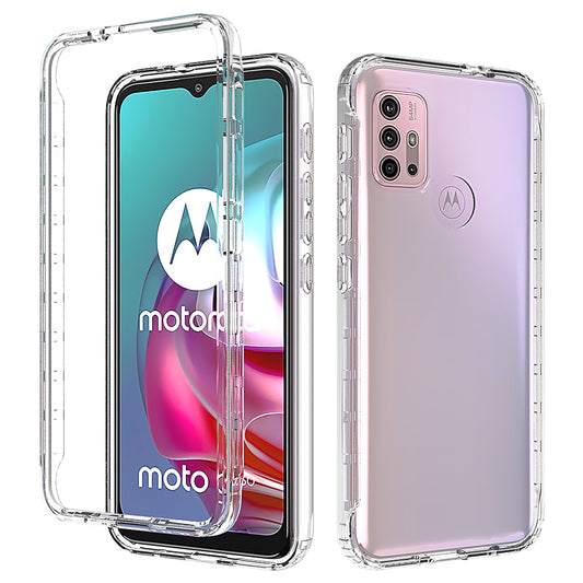 For Motorola Moto G30 Detachable 2-in-1 Design Gradient Color Case Well-protected Clear TPU + PC Phone Cover